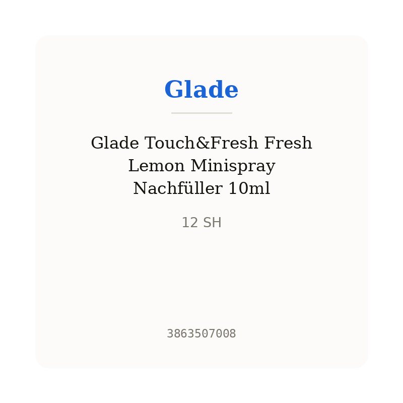 Glade Touch&Fresh Fresh Lemon Minispray Nachfüller 10ml