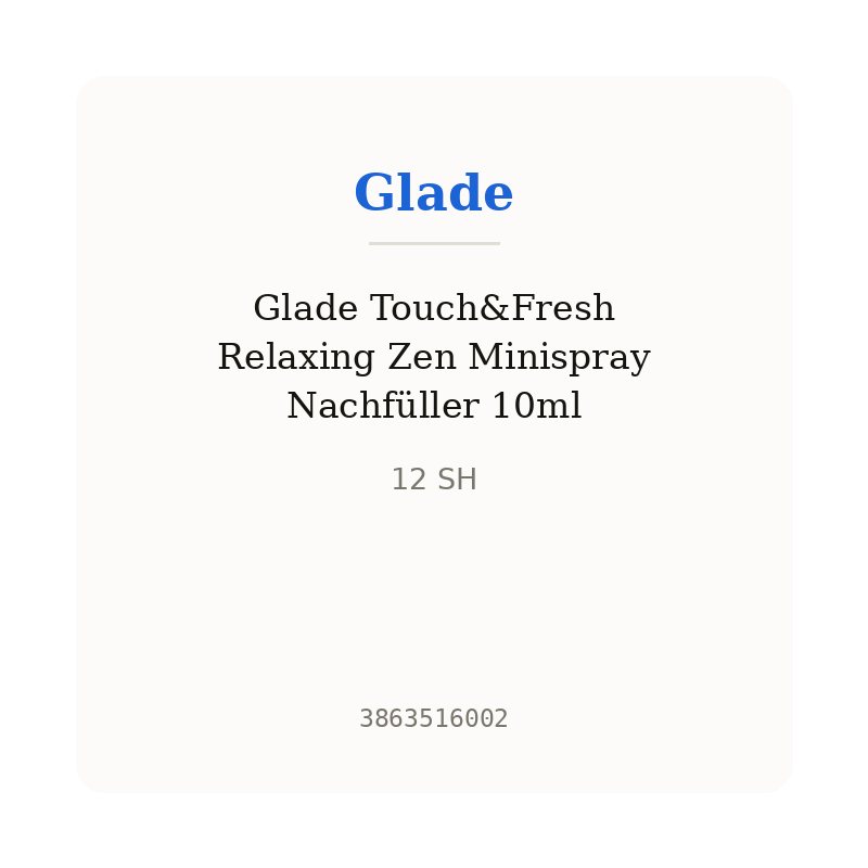 Glade Touch&Fresh Relaxing Zen Minispray Nachfüller 10ml