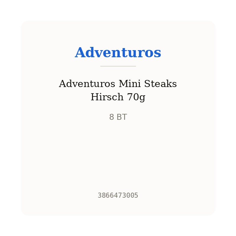 Adventuros Mini Steaks Hirsch 70g