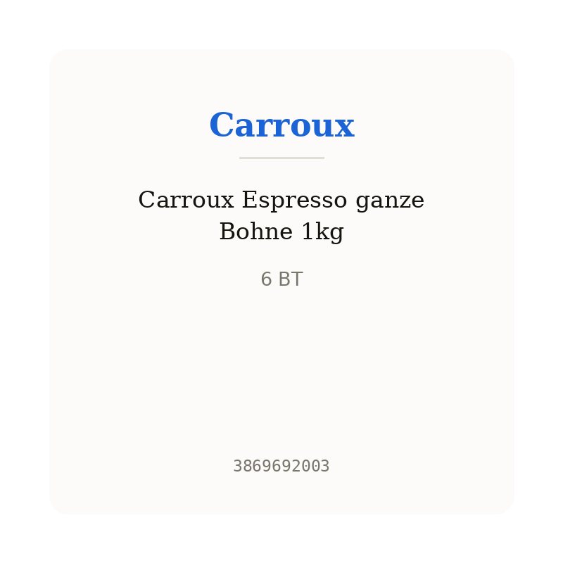 Carroux Espresso ganze Bohne 1kg