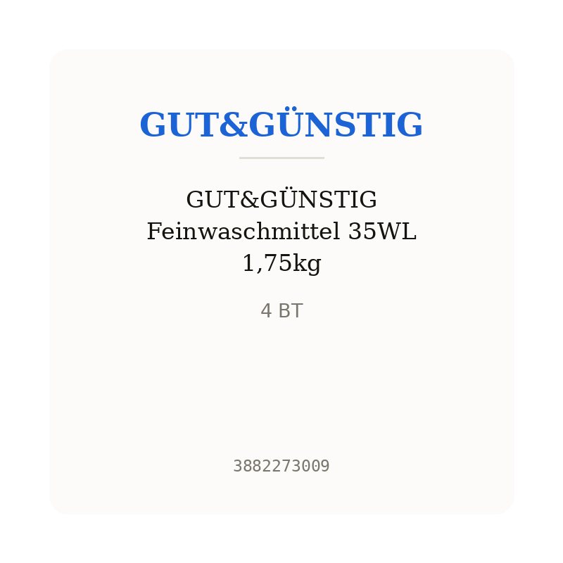 GUT&GÜNSTIG Feinwaschmittel 35WL 1,75kg
