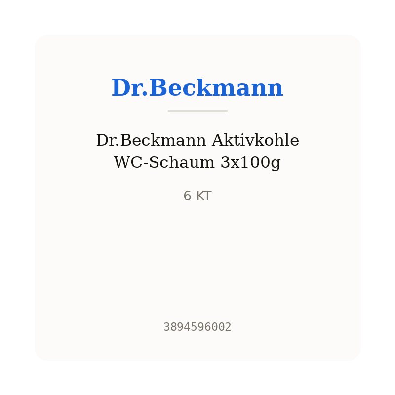 Dr.Beckmann Aktivkohle WC-Schaum 3x100g