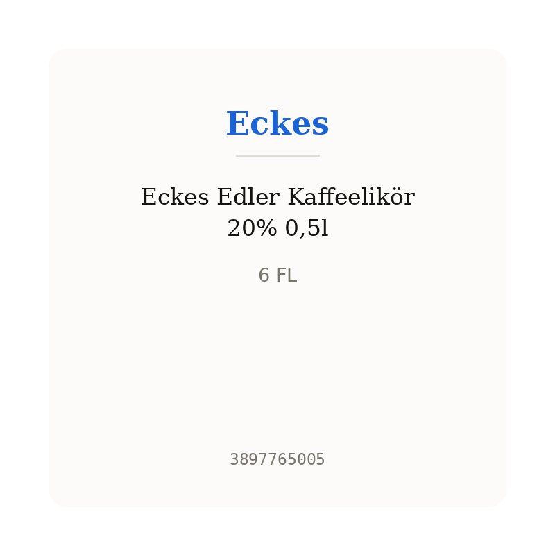 Eckes Edler Kaffeelikör 20% 0,5l