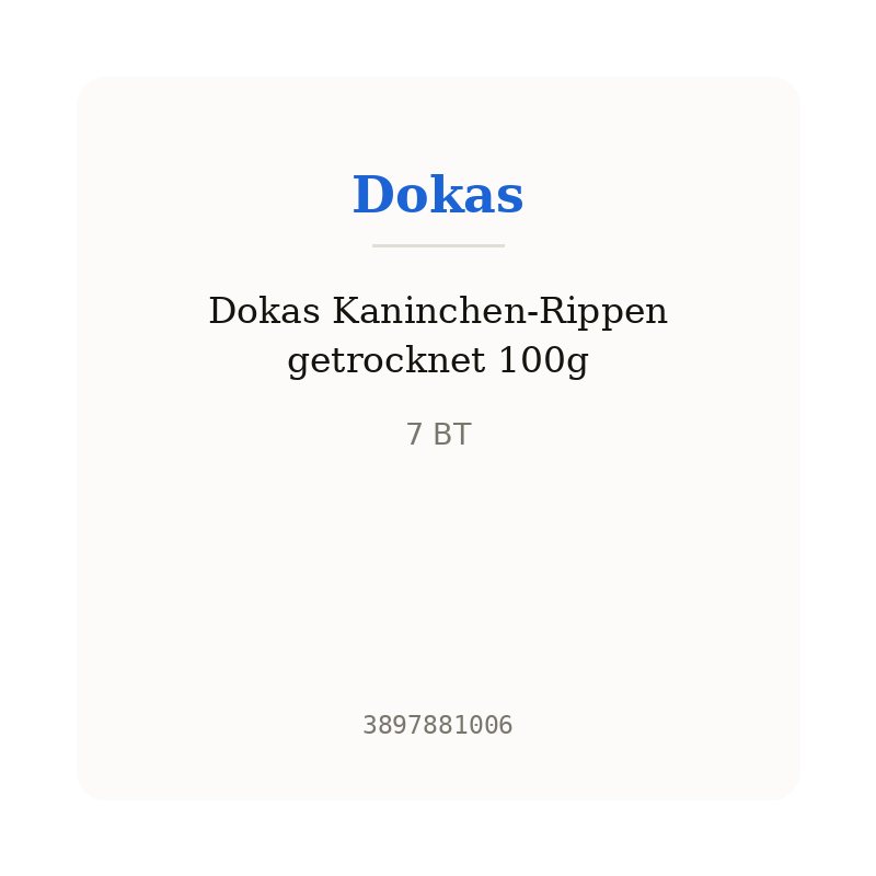 Dokas Kaninchen-Rippen getrocknet 100g