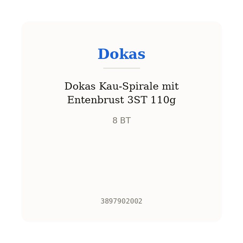 Dokas Kau-Spirale mit Entenbrust 3ST 110g