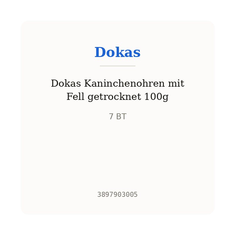 Dokas Kaninchenohren mit Fell getrocknet 100g