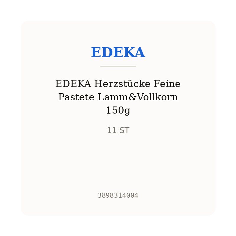 EDEKA Herzstücke Feine Pastete Lamm&Vollkorn 150g
