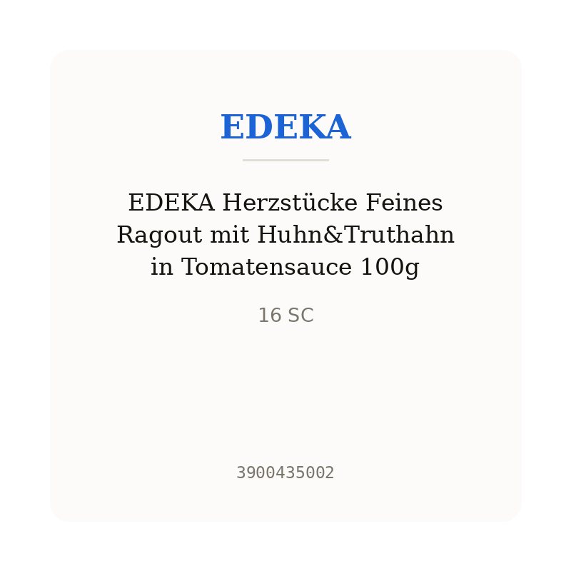 EDEKA Herzstücke Feines Ragout mit Huhn&Truthahn in Tomatensauce 100g