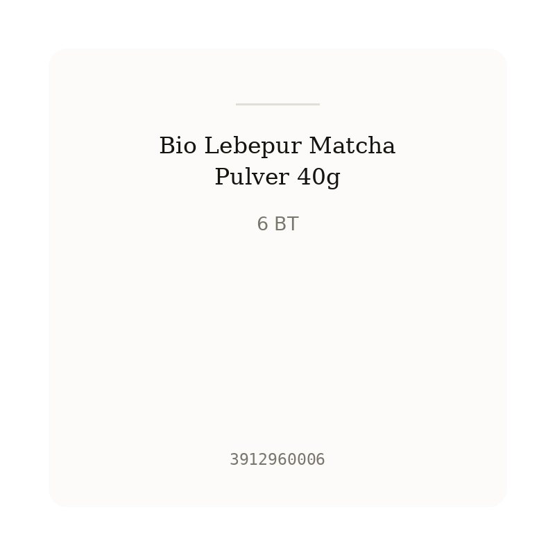 Bio Lebepur Matcha Pulver 40g