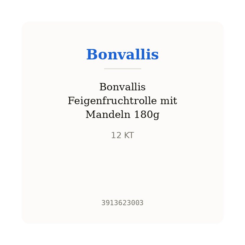Bonvallis Feigenfruchtrolle mit Mandeln 180g