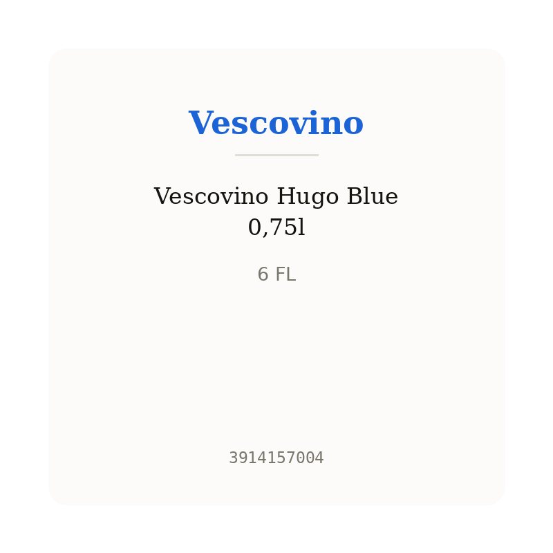 Vescovino Hugo Blue 0,75l