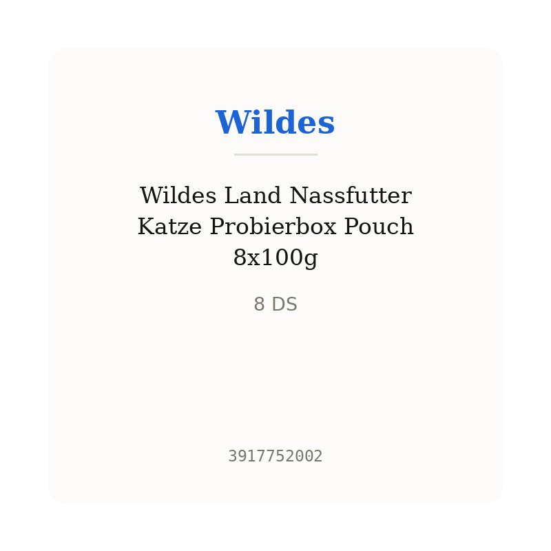 Wildes Land Nassfutter Katze Probierbox Pouch 8x100g
