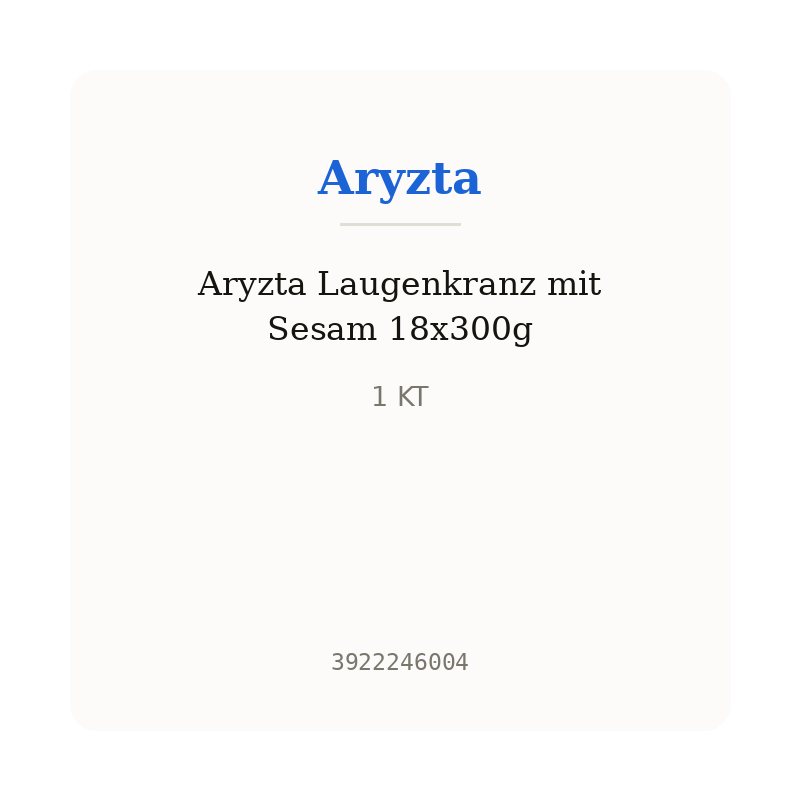 Aryzta Laugenkranz mit Sesam 18x300g