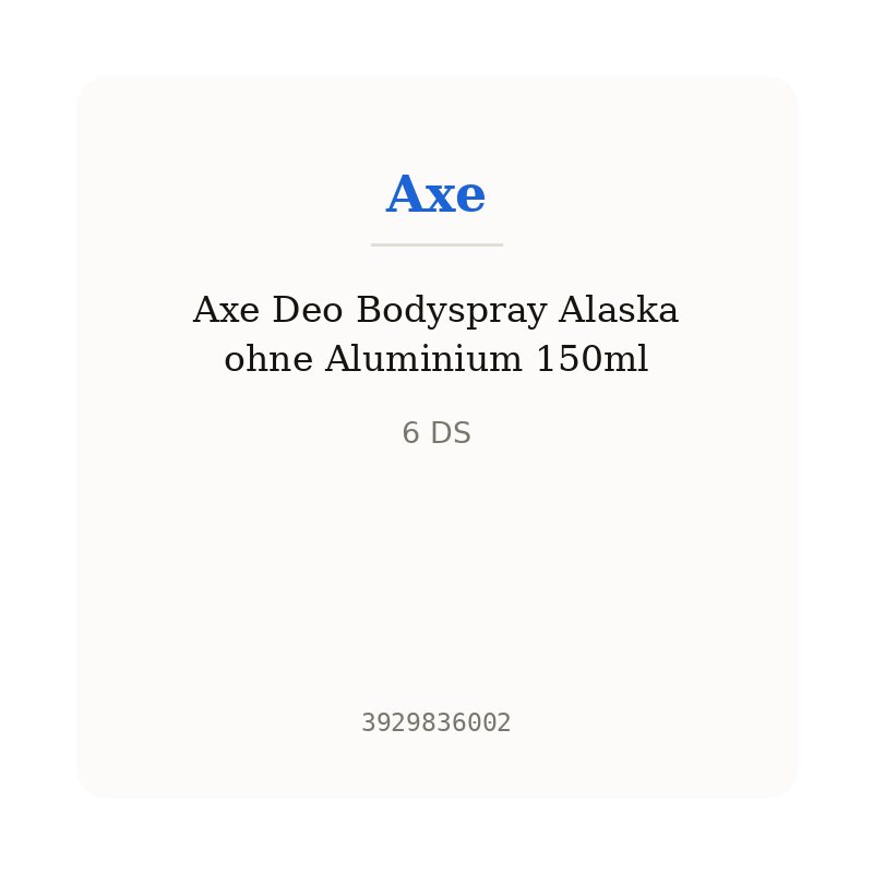 Axe Deo Bodyspray Alaska ohne Aluminium 150ml