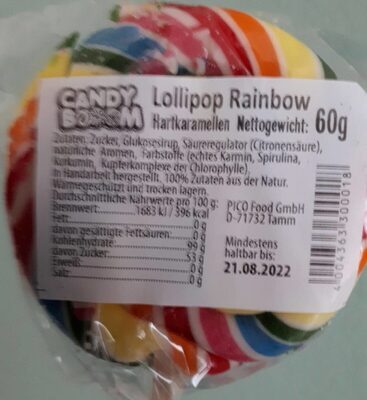 Candy Booom Lollipops Rainbow 60g