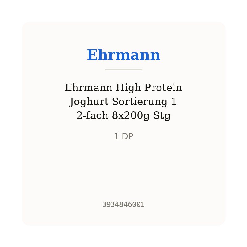 Ehrmann High Protein Joghurt Sortierung 1 2-fach 8x200g Stg