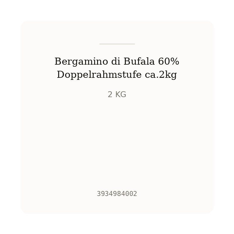 Bergamino di Bufala 60% Doppelrahmstufe ca.2kg