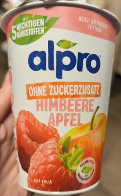 Alpro Soya mehr Frucht ohne Zuckerzusatz Himbeere-Apfel Joghurtal 400g