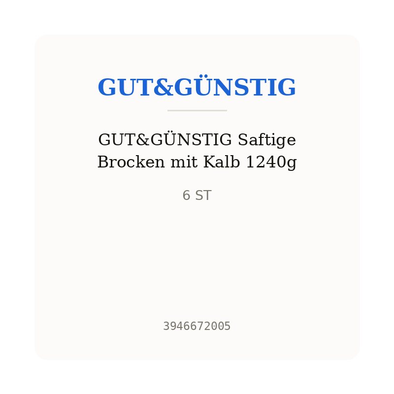GUT&GÜNSTIG Saftige Brocken mit Kalb 1240g