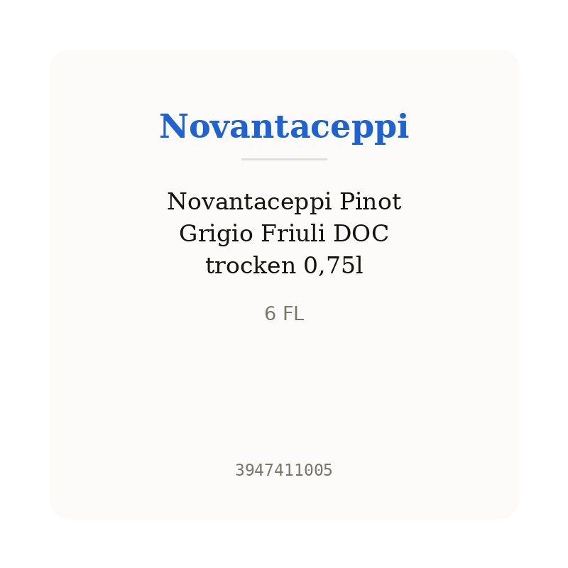 Novantaceppi Pinot Grigio Friuli DOC trocken 0,75l