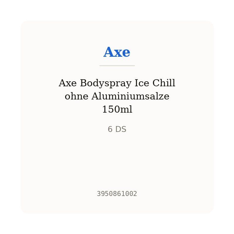 Axe Bodyspray Ice Chill ohne Aluminiumsalze 150ml