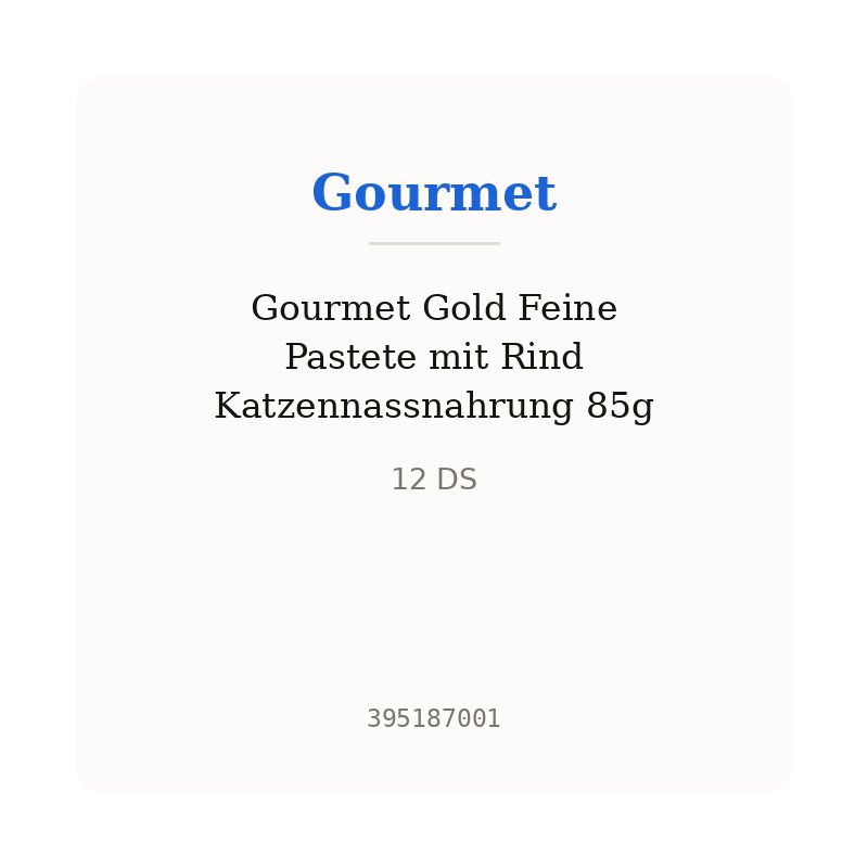 Gourmet Gold Feine Pastete mit Rind Katzennassnahrung 85g