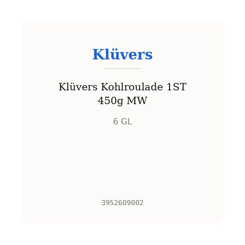 Klüvers Kohlroulade 1ST 450g MW