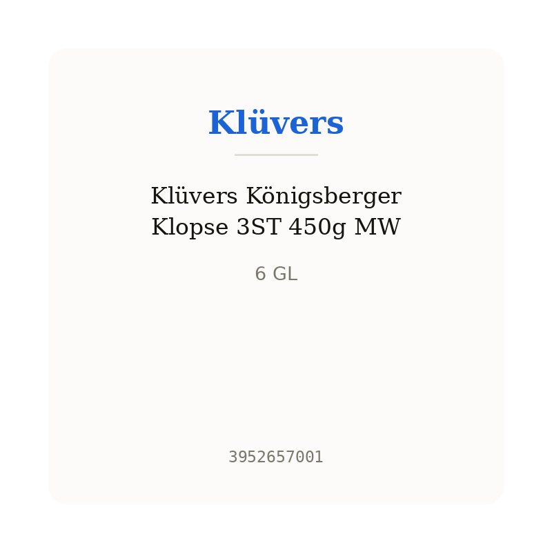 Klüvers Königsberger Klopse 3ST 450g MW