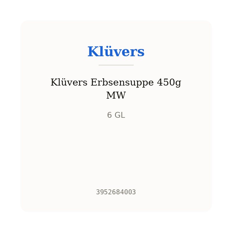 Klüvers Erbsensuppe 450g MW