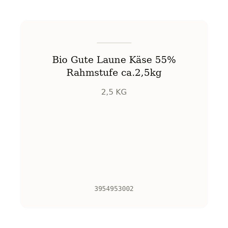 Bio Gute Laune Käse 55% Rahmstufe ca.2,5kg