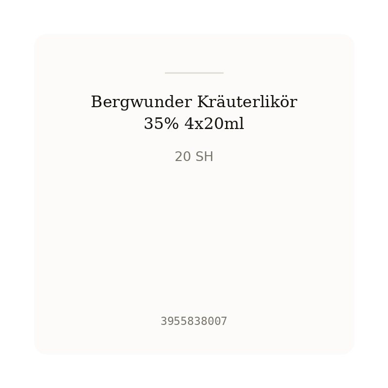 Bergwunder Kräuterlikör 35% 4x20ml