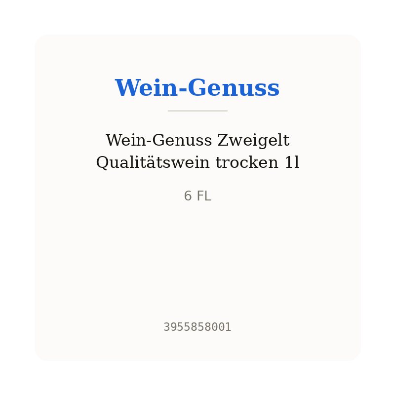 Wein-Genuss Zweigelt Qualitätswein trocken 1l