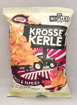 Heimart Krosse Kerle Kartoffelchips mit Schale geröstet mit Chili&Paprika 115g