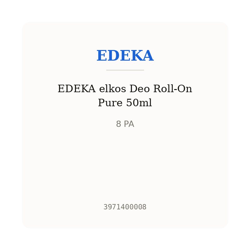 EDEKA elkos Deo Roll-On Pure 50ml
