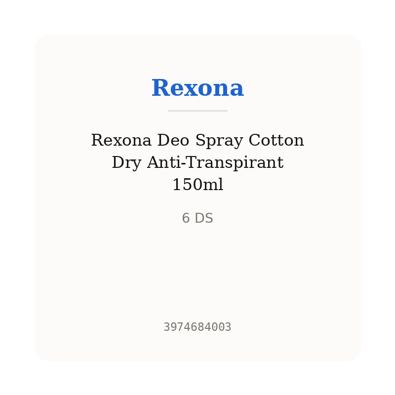 Rexona Deo Spray Cotton Dry Anti-Transpirant 150ml