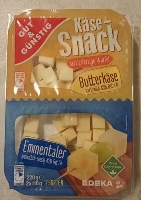 GUT&GÜNSTIG Käse Snack Gouda+Maasdamer 45-48% 2x110g VLOG