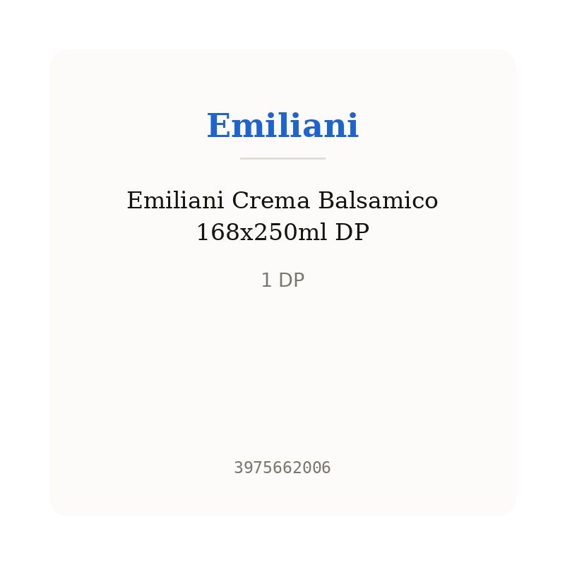 Emiliani Crema Balsamico 168x250ml DP