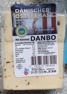 Velfrisk dänischer Ostseekäse mit Kümmel 45% Vollfettstufe 230g