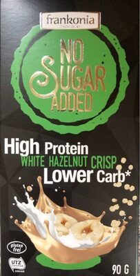 Frankonia NSA Proteintafel White Hazelnut Crisp mit Süßungsmittel ohne Zuckerzusatz 90g