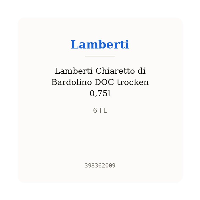 Lamberti Chiaretto di Bardolino DOC trocken 0,75l