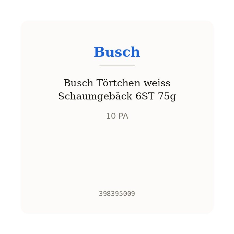 Busch Törtchen weiss Schaumgebäck 6ST 75g