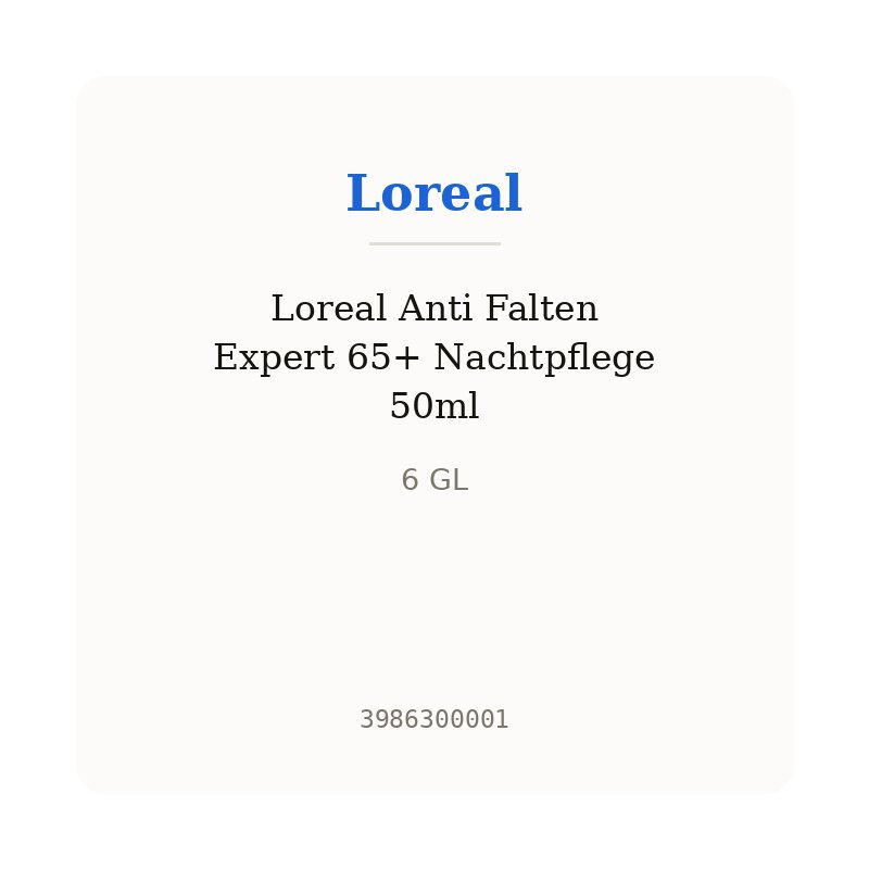 Loreal Anti Falten Expert 65+ Nachtpflege 50ml
