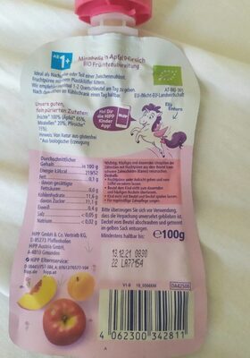 Bio Hipp Hippis Mirabelle in Apfel-Pfirsich ohne Zuckerzusatz ab 1 Jahr 100g