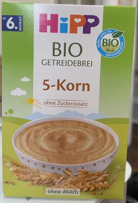 Bio Hipp Getreidebrei 5-Korn ungesüßt ab dem 6.Monat 200g