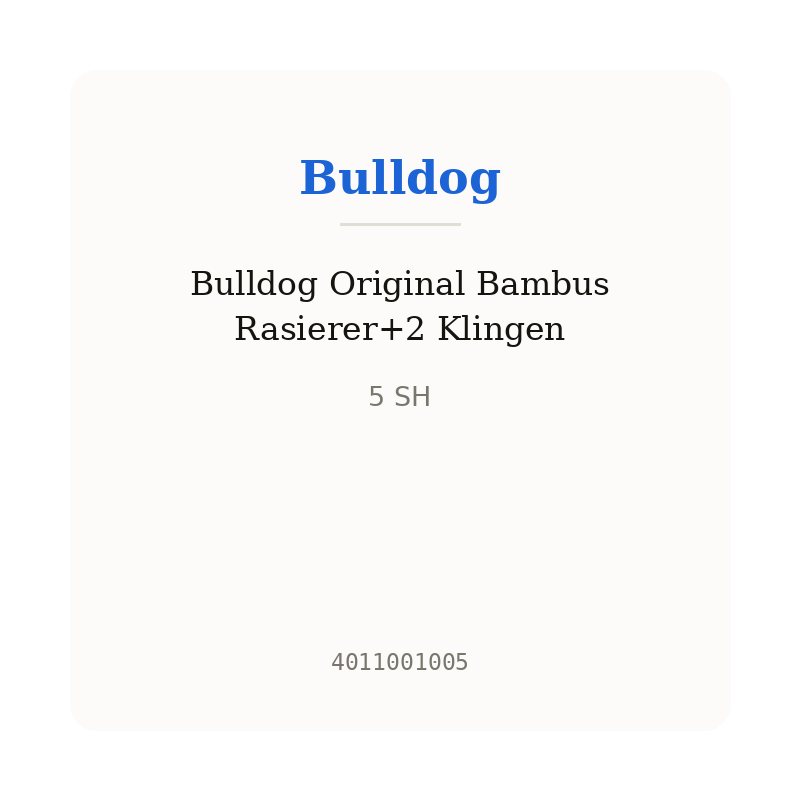 Bulldog Original Bambus Rasierer+2 Klingen
