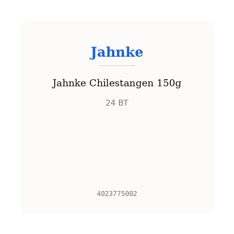 Jahnke Chilestangen 150g