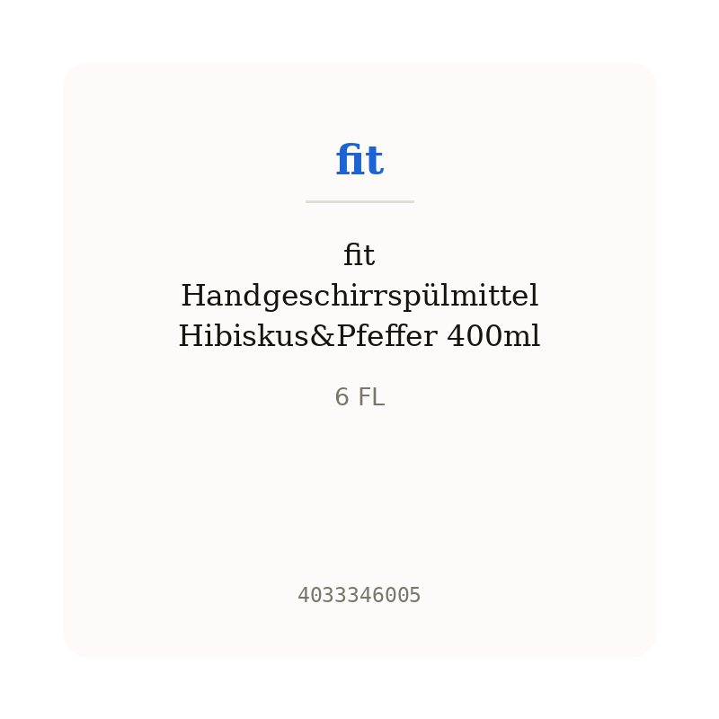 fit Handgeschirrspülmittel Hibiskus&Pfeffer 400ml