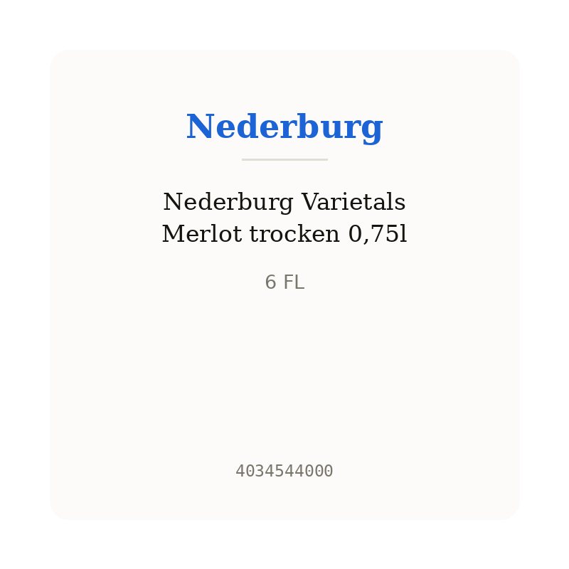 Nederburg Varietals Merlot trocken 0,75l