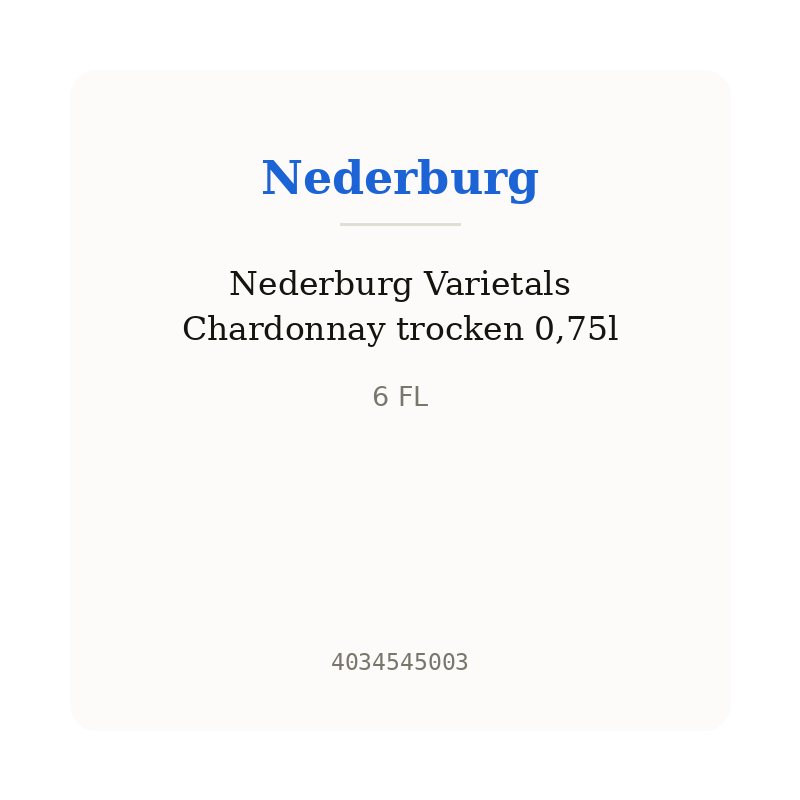Nederburg Varietals Chardonnay trocken 0,75l