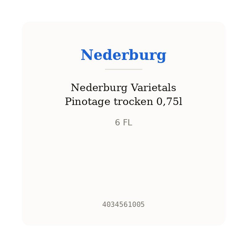Nederburg Varietals Pinotage trocken 0,75l